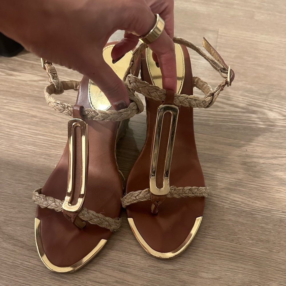 MIA raffia wedge sandal heel